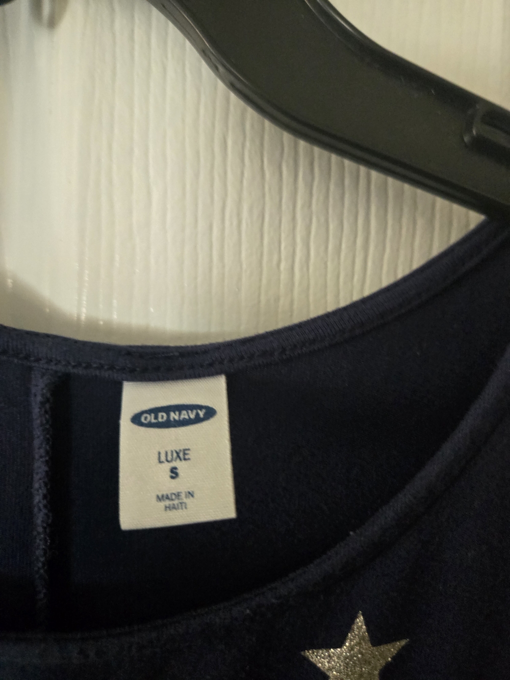 Old Navy Navy Top with Gold Star Accent